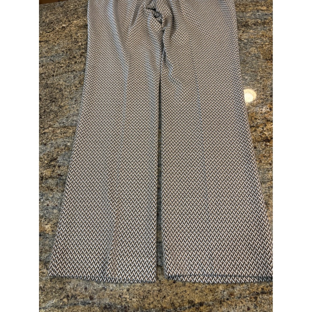 Anne Klein Brown Black Chevron Knit Pant Suit Set Blazer Trousers Professional L - Picture 16 of 16